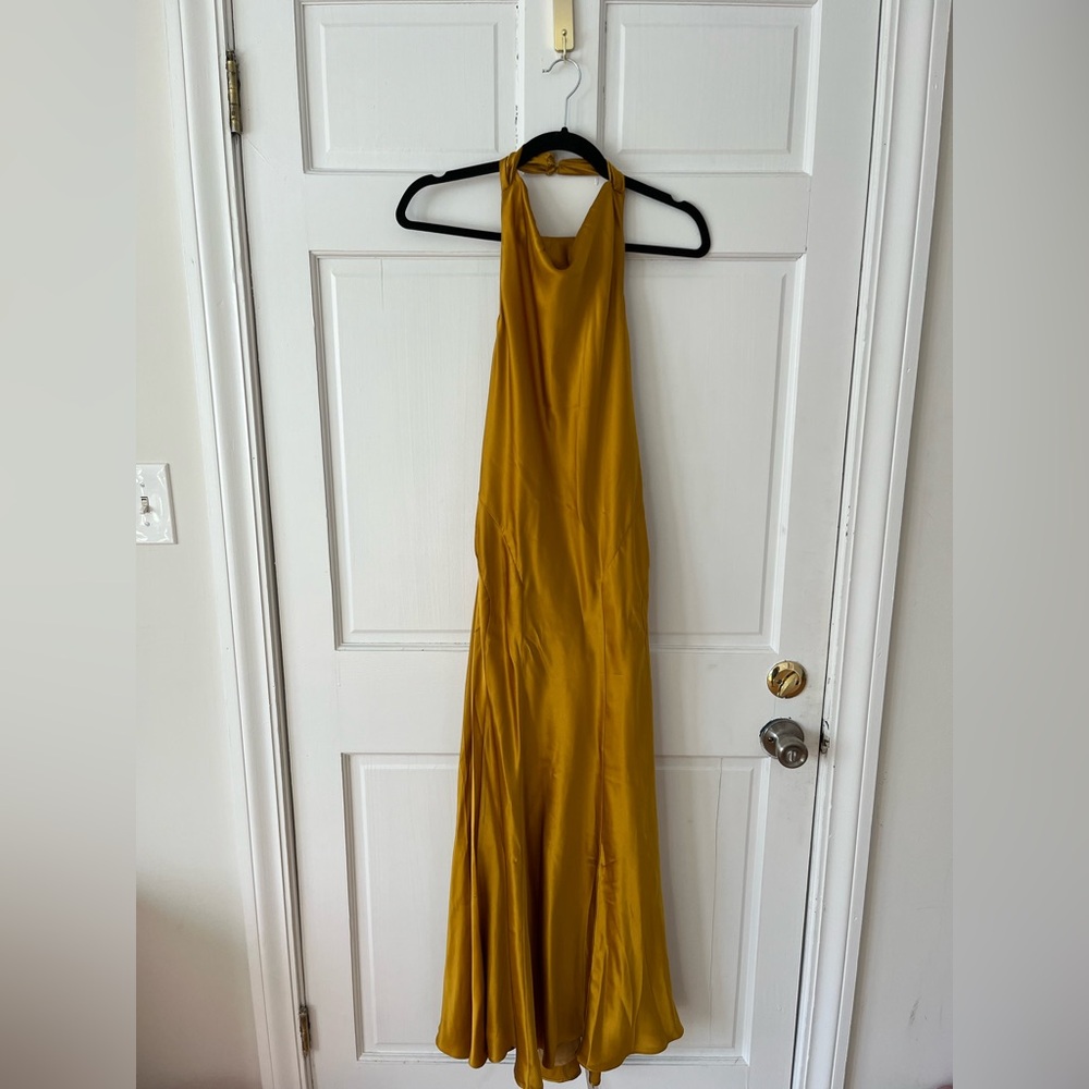 Reformation Mustard Gold Dress